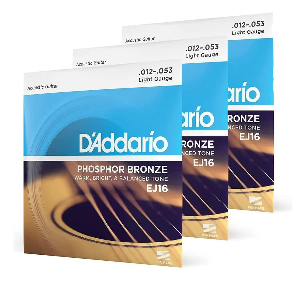 Daddario Ej16-3d Cuerdas Guitarra Acústica Fósforo Bronce