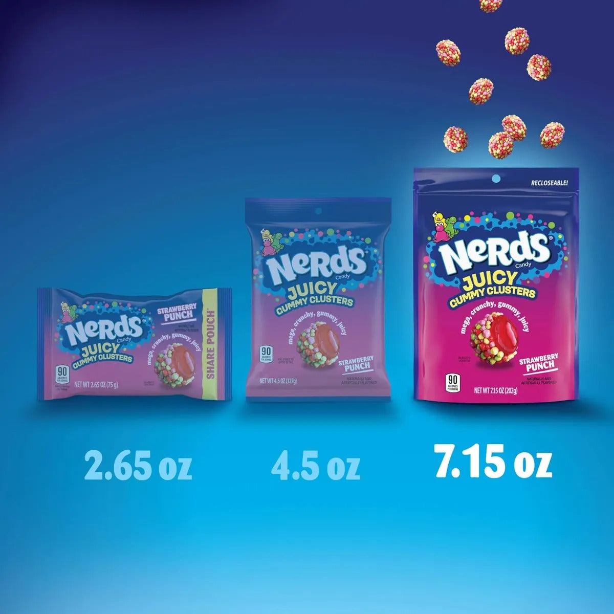 Nerds Gomitas Dulces Gummy Clusters Fresa Punch Bolsa 200g