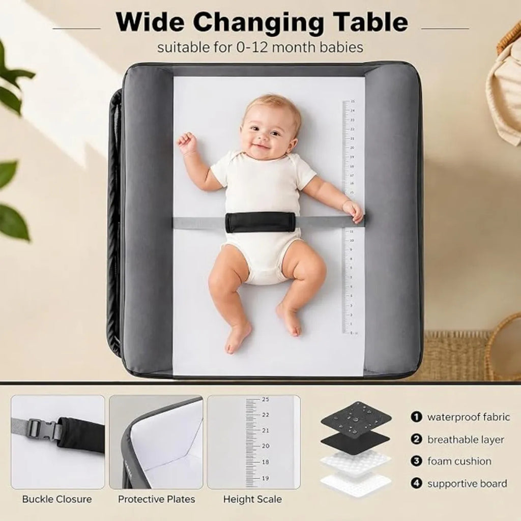 Cambiador Para Bebé Gris Infans Plegable Con Organizador