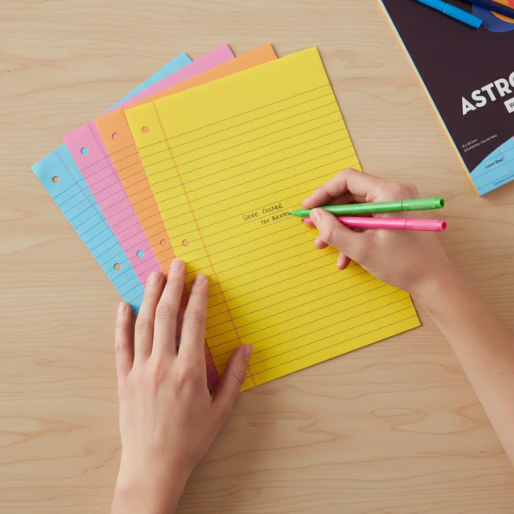 Hojas Astrobrights Tamaño Carta Rayado Colores Surtidos