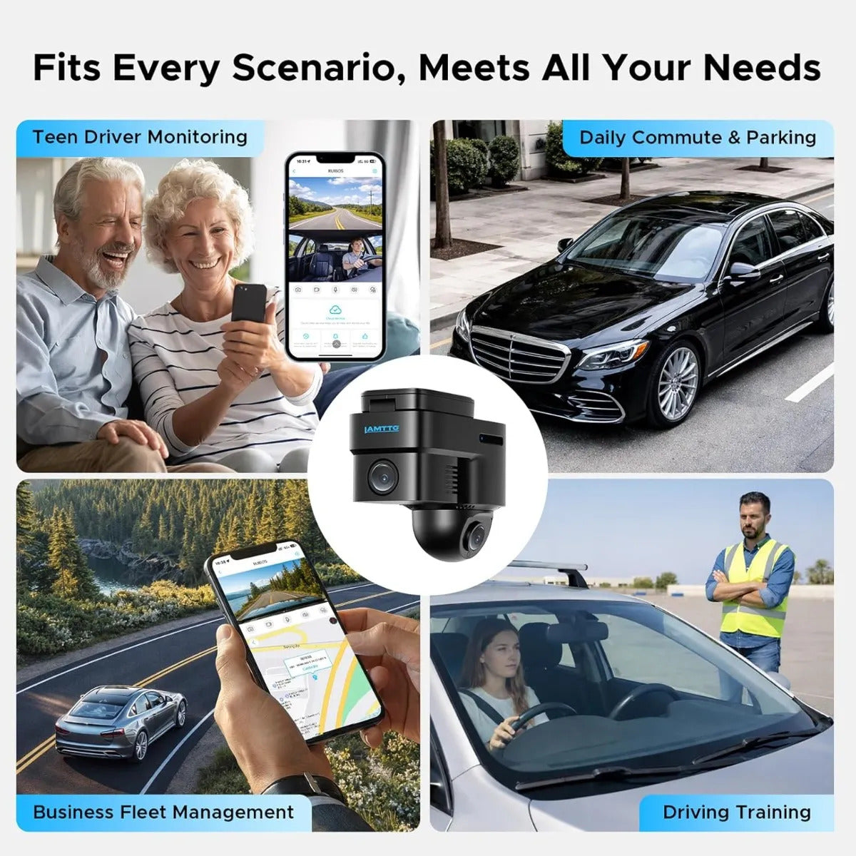 Cámara De Auto Lamtto 4g Lte Dual Frontal E Interior Gps Antirobo