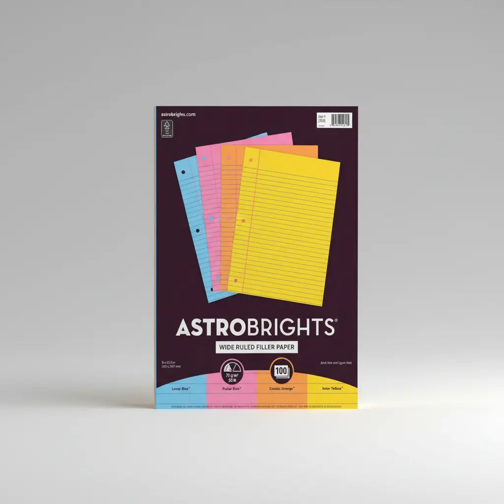 Hojas Astrobrights Tamaño Carta Rayado Colores Surtidos