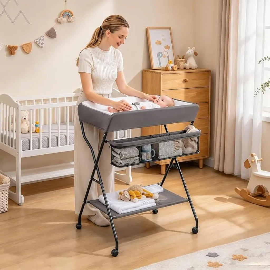 Cambiador Para Bebé Gris Infans Plegable Con Organizador