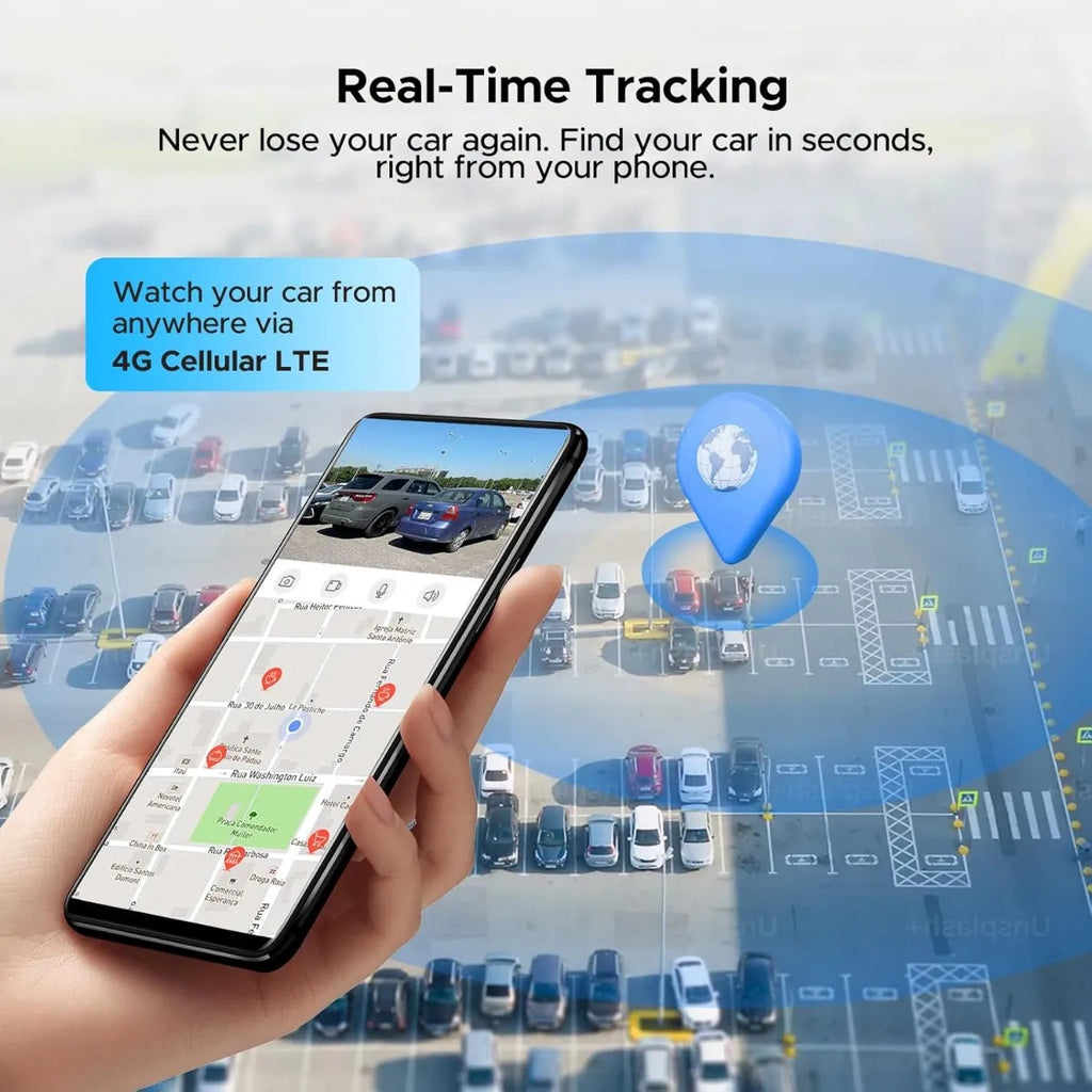 Cámara De Auto Lamtto 4g Lte Dual Frontal E Interior Gps Antirobo