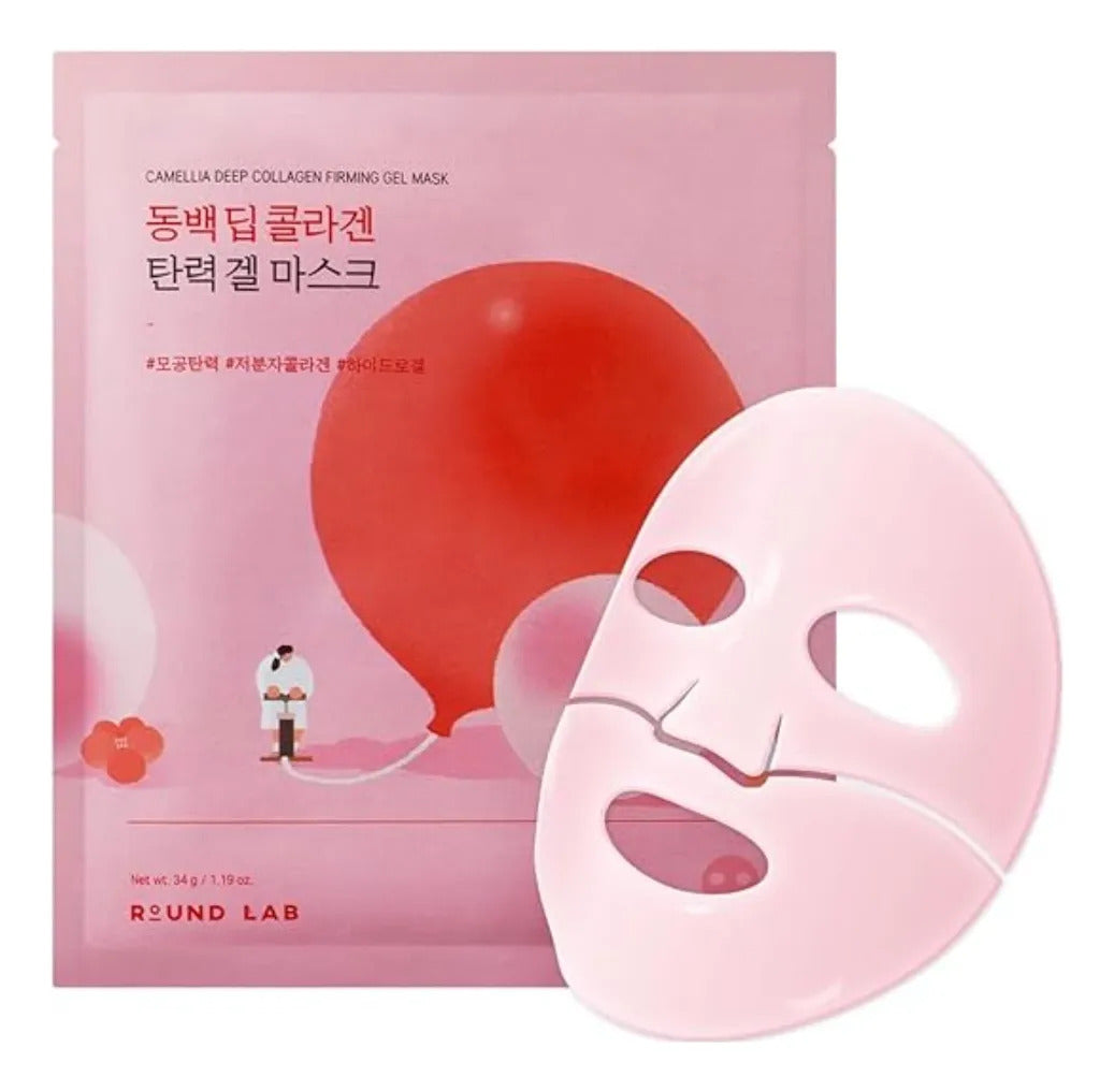 Round Lab Mascarilla Facial Colágeno Camelia 4 Piezas