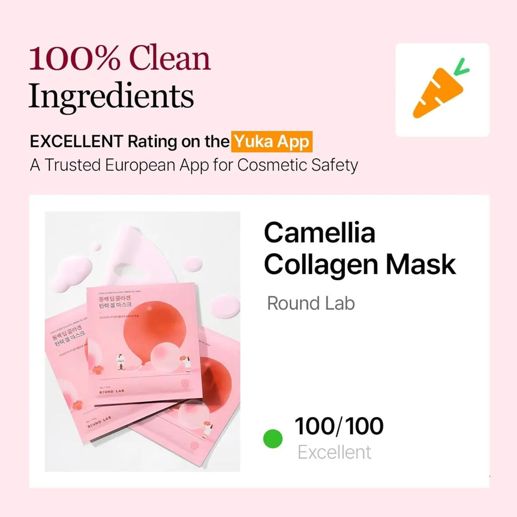 Round Lab Mascarilla Facial Colágeno Camelia 4 Piezas