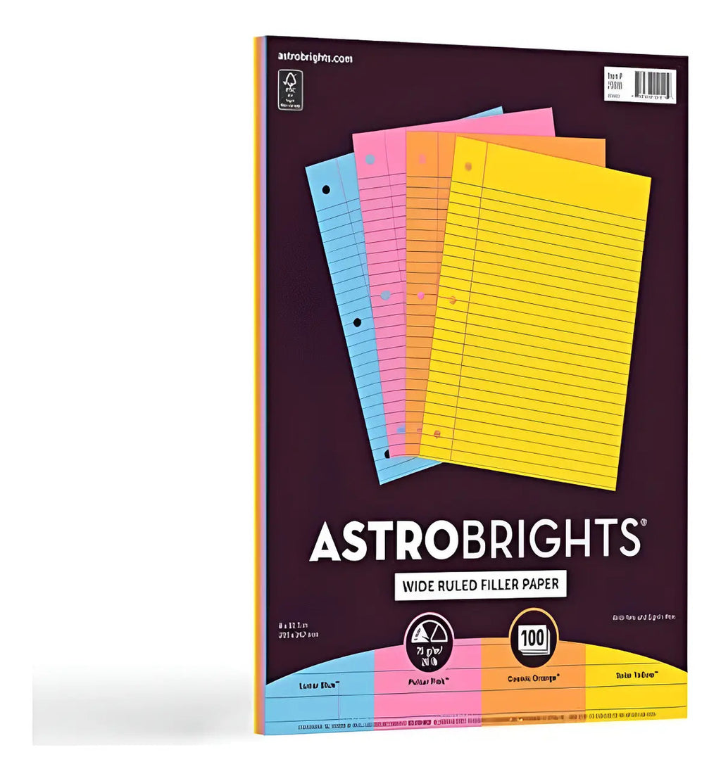 Hojas Astrobrights Tamaño Carta Rayado Colores Surtidos