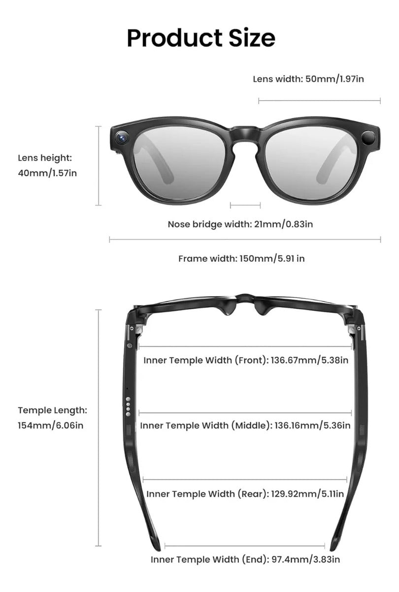 Lentes Inteligentes Dpvr Ai Cámara 8mp Traductor Bluetooth