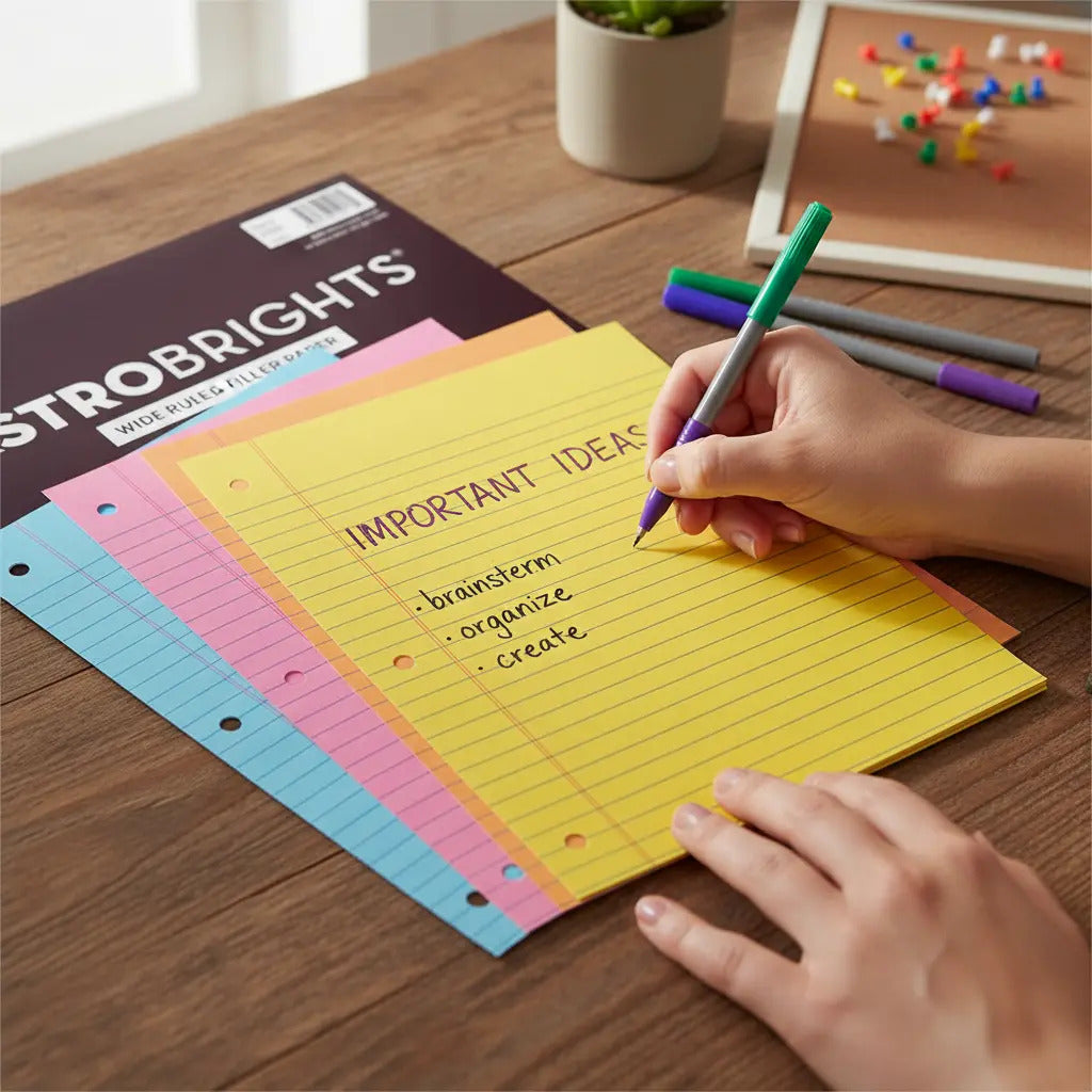 Hojas Astrobrights Tamaño Carta Rayado Colores Surtidos