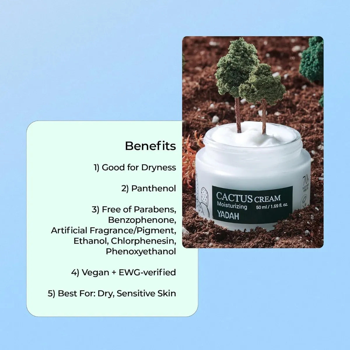Yadah Crema Facial Hidratante Cactus 50ml