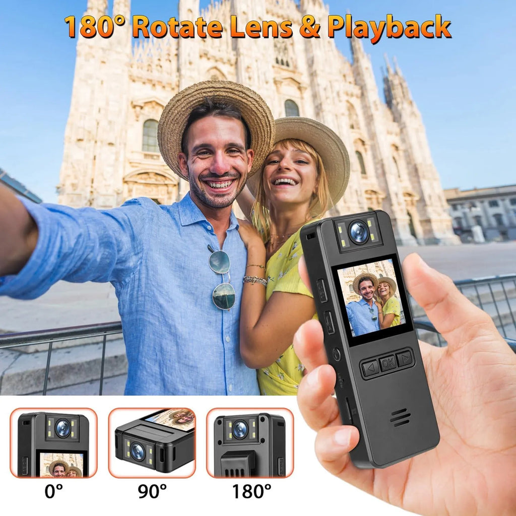 Camara Corporal Mini 64gb 1080p Lente 180 Policia Seguridad