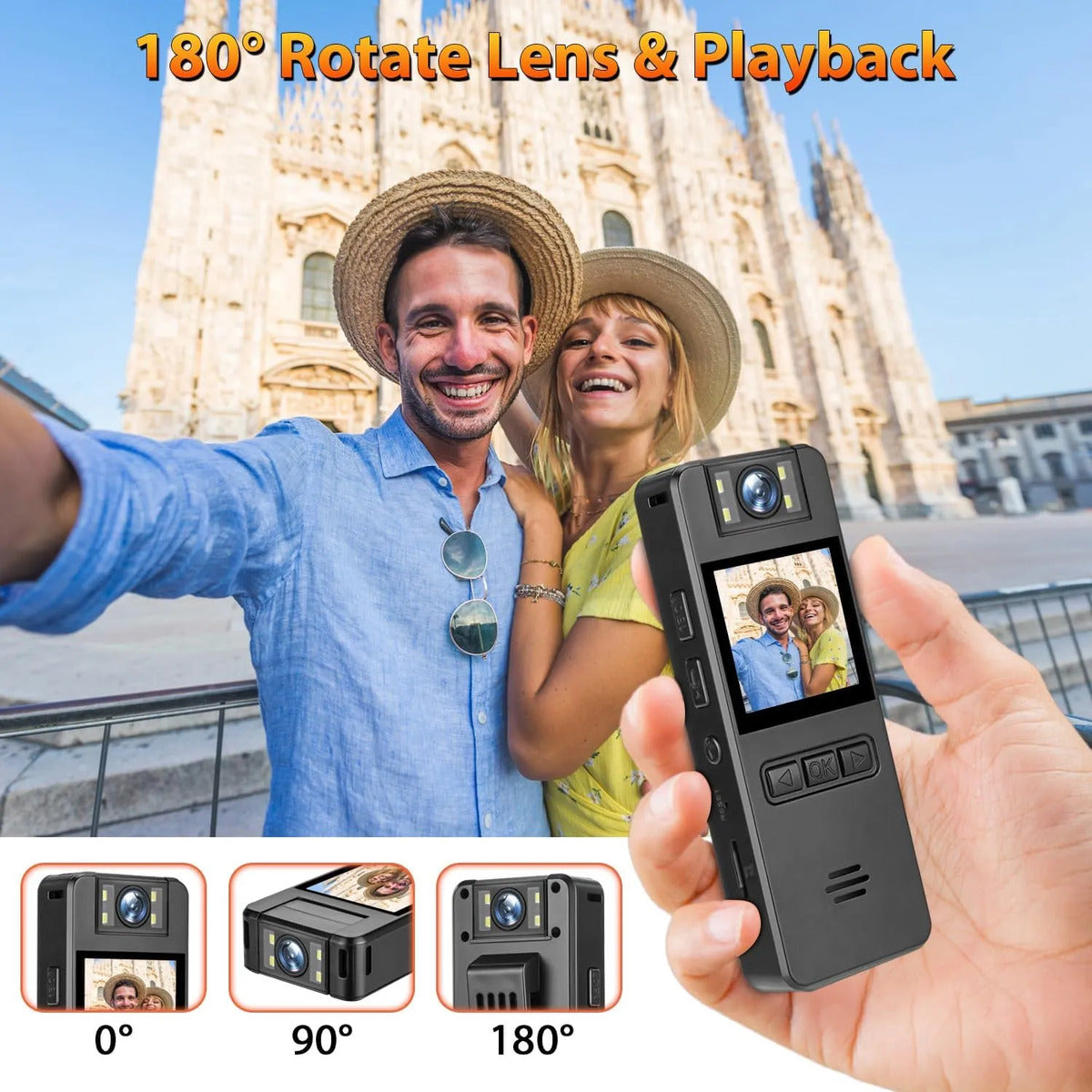 Camara Corporal Mini 64gb 1080p Lente 180 Policia Seguridad