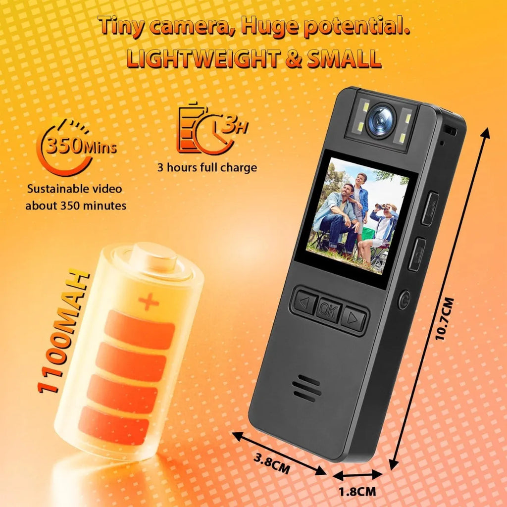 Camara Corporal Mini 64gb 1080p Lente 180 Policia Seguridad