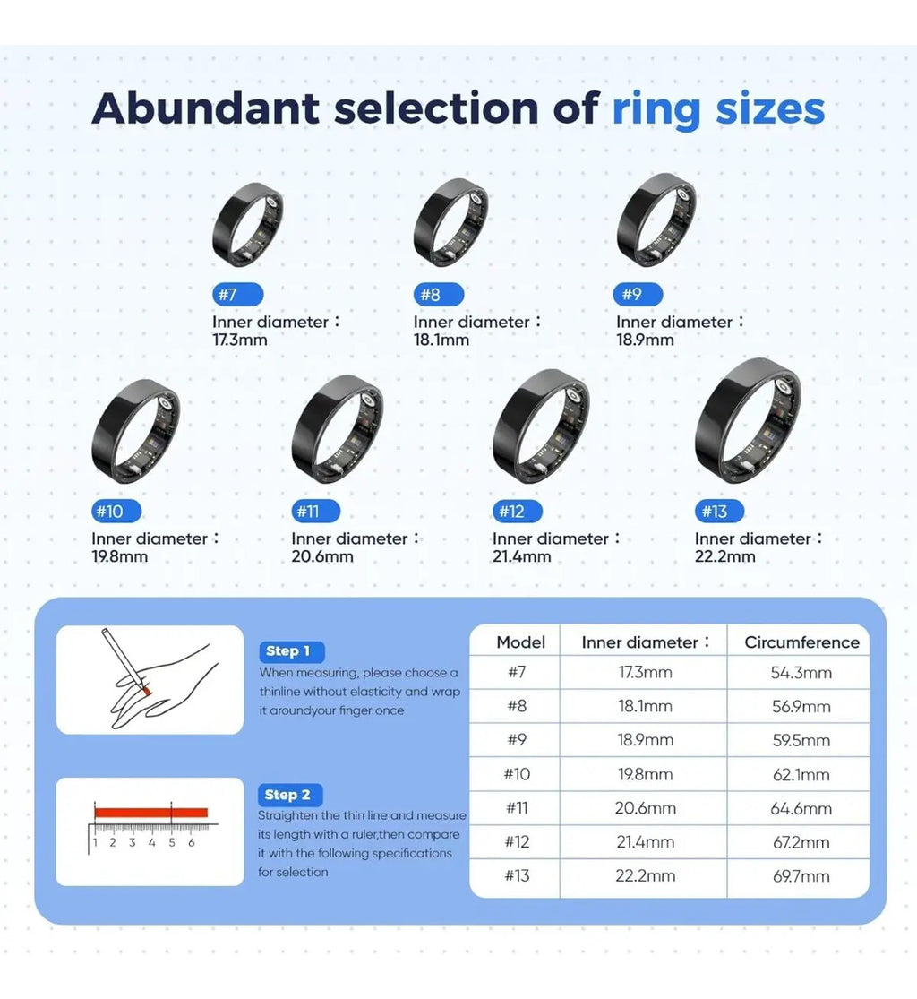 Anillo Inteligente Monitoreo Apnea Sueno Salud Bateria 10d